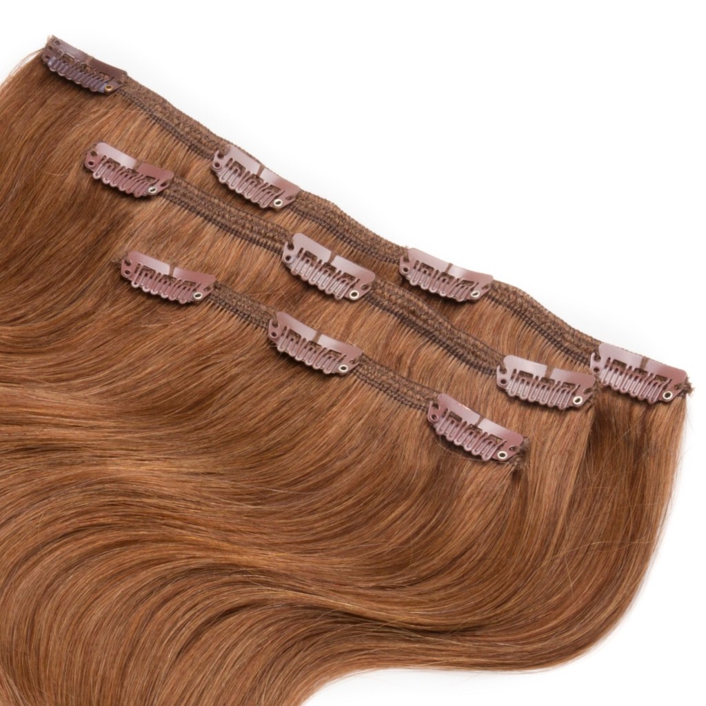 Extensiones de clip 45 cm triples de cabello natural - Imagen 2